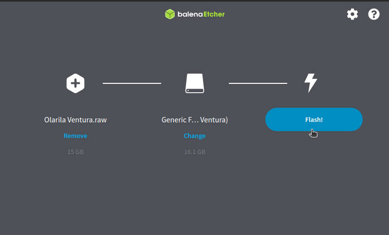 Imagem da tela do Balena Etcher