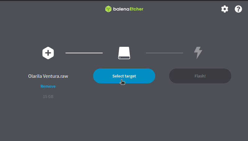 Imagem da tela do Balena Etcher